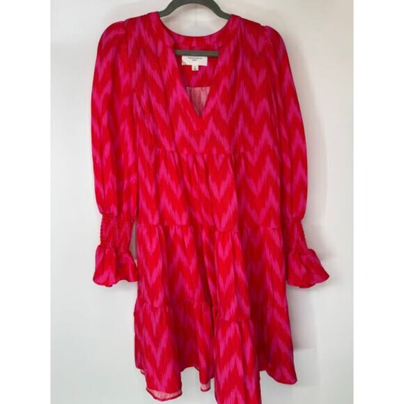 Pomander place hot pink ikat kenzo dress S - Picture 2 of 5